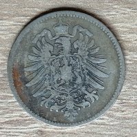 Германия 1 марка 1875 буква В  д20, снимка 2 - Нумизматика и бонистика - 33430913
