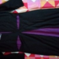Нова Дамска  Дълга Рокля размер  ХС С М черно с лилаво, снимка 2 - Рокли - 42788404