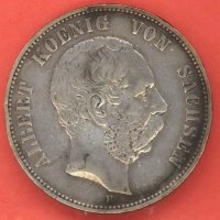 Монета Саксония 5 Марки 1875-E  Крал Алберт, снимка 1 - Нумизматика и бонистика - 37898808