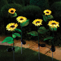 Соларна градинска лампа - слънчоглед, снимка 3 - Соларни лампи - 44843298