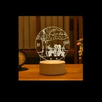 Романтична 3D акрилна настолна нощна лампа-сувенир/подарък за различни поводи, снимка 3 - Настолни лампи - 43715937