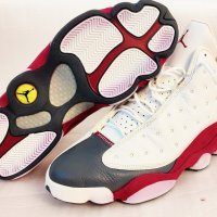 Nike Air Jordan 13 XIII Retro 2005 GREY TOE White Red Flint чисто нови 46ти номер 30см стелка, снимка 7 - Маратонки - 40582352