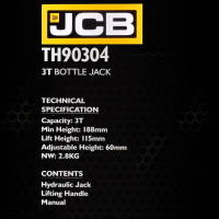 Хидравличен крик JCB ТH90304, тип бутилка, 3т, снимка 5 - Други инструменти - 44854253