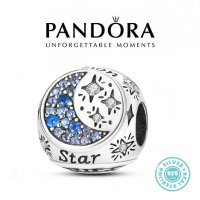 Талисман Pandora Пандора сребро 925 Star and Sun. Колекция Amélie, снимка 1 - Гривни - 39936832
