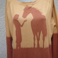 3XL+ Нова блуза (момиче и кон) , снимка 2 - Блузи с дълъг ръкав и пуловери - 34854918