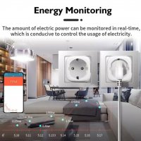 Wi fi Смарт контакт Smart wi fi plug Smart Home Google Home/ Tuya/Alexa Мониторинг на електроенергия, снимка 9 - Други - 39401998