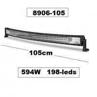 ОТ 90 ДО 110 СМ Супер мощен 7D LED BAR, 105 см, 594W, извит 12v/24v, снимка 1 - Аксесоари и консумативи - 38317199