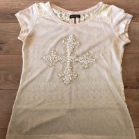 Дамска блуза с перли , снимка 1 - Тениски - 29057194