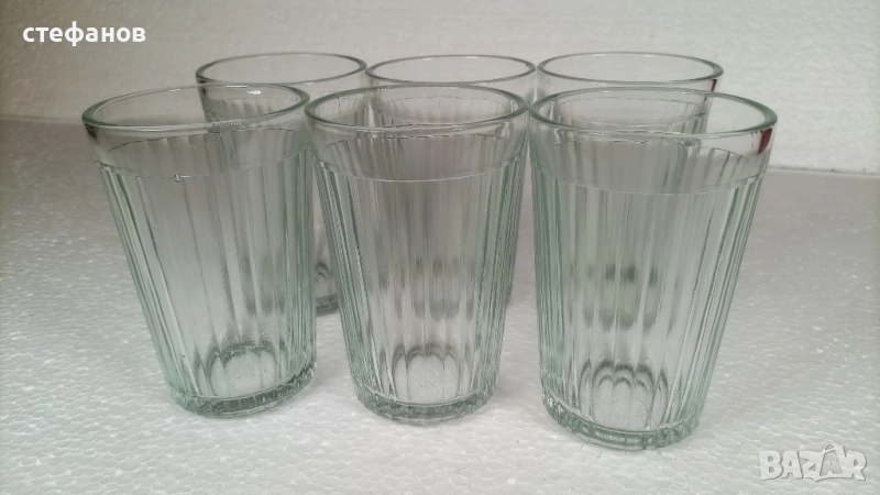 Дебелостенни руски стакани, чаши за чай, 6 бр, снимка 1