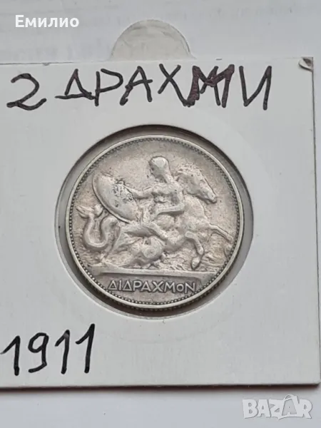 ГЪРЦИЯ 2 ДРАХМИ ОТ 1911 год. , снимка 1