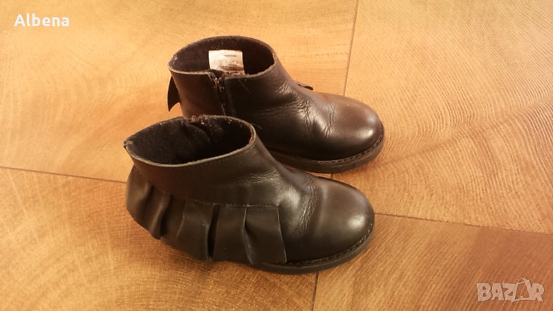 ZARA размер EUR 22 черни детски боти естествена кожа 28-3-S, снимка 1