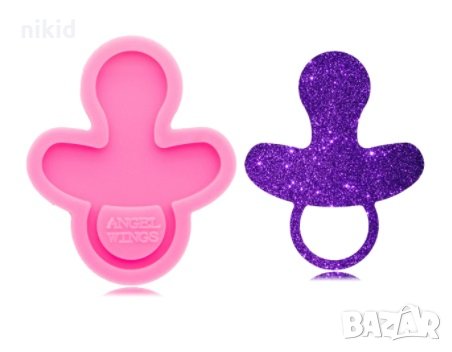 Биберон Залъгалка плосък силиконов молд форма за декорация и украса торта фондан гипс шоколад, снимка 1