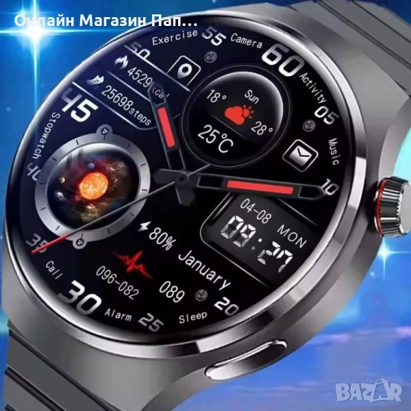 Смарт часовник LAXASFIT GT4 (2025) с AMOLED екран и NFC, снимка 1