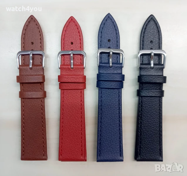 НОВА КАЧЕСТВЕНА КОЖЕНА КАИШКА ЗА ЧАСОВНИК.КАИШКИ ЗА ЧАСОВНИЦИ.KAISHKА ЧЕРНА КАФЯВА БЯЛА СИНЯ, снимка 1