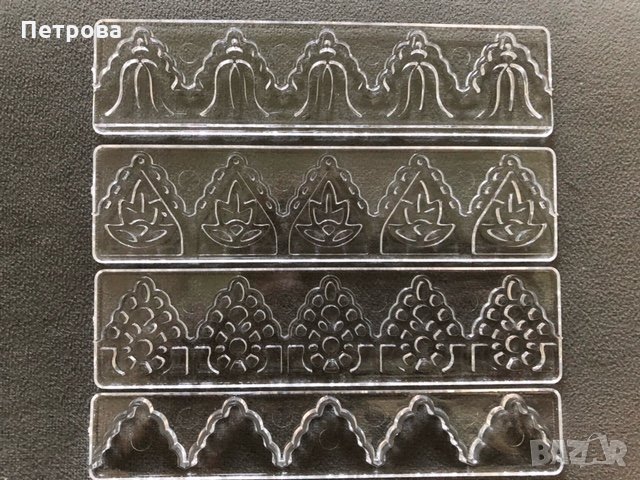 Комплект щампи за фондан с абстрактни форми - цветя, дървета, снимка 1