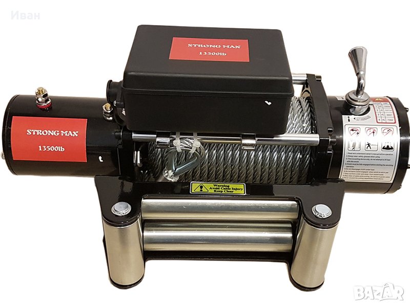 ЛЕБЕДКА - електрическа(с дистанционно) за джипове 12 V -13500lb (5950 килограма), снимка 1