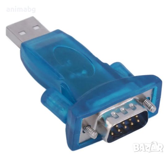 ANIMABG Преходник адаптер USB към RS232 Serial Port сериен порт за PC компютър лаптоп таблет и др, снимка 1