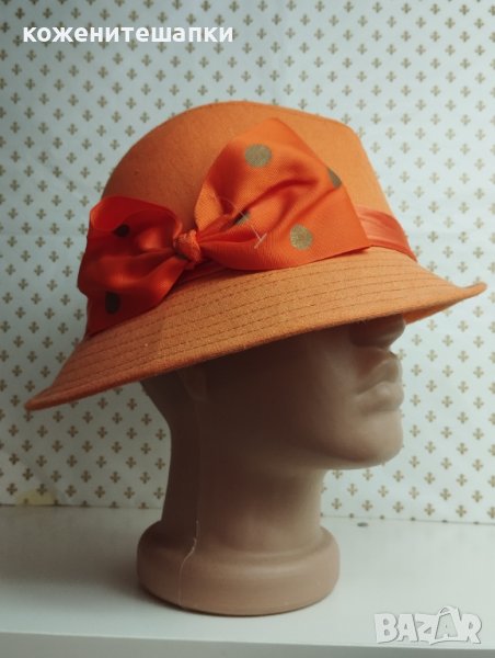 39 Дамска шапка бомбе,филц, снимка 1