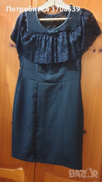 Изискана черна рокля, като нова, снимка 1