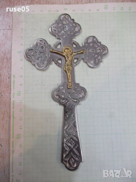 Кръст от медицинска стомана и разпятие от бронз - 153,78 гр., снимка 1