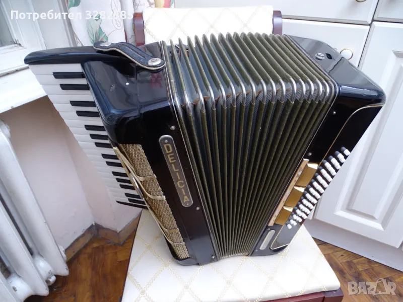 Акордеон Делиция акорд 5  Lignaton 48 баса, снимка 1