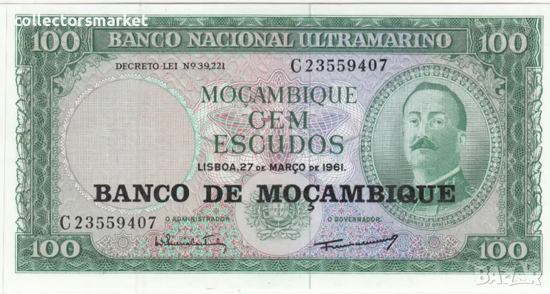 100 ескудо 1961, Мозамбик, снимка 1