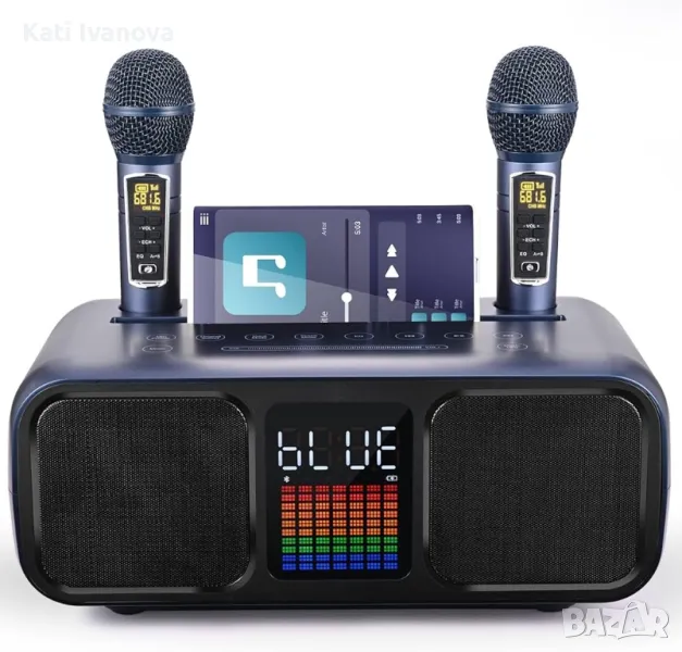 Караоке SD 318 преносимо, с батерия и 2  безжични микрофона, снимка 1