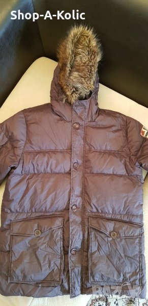 Original Vintage NAPAPIJRI GEOGRAPHIC Expedition Experience Winter Puffer Down Hooded Parka Jacket, снимка 1