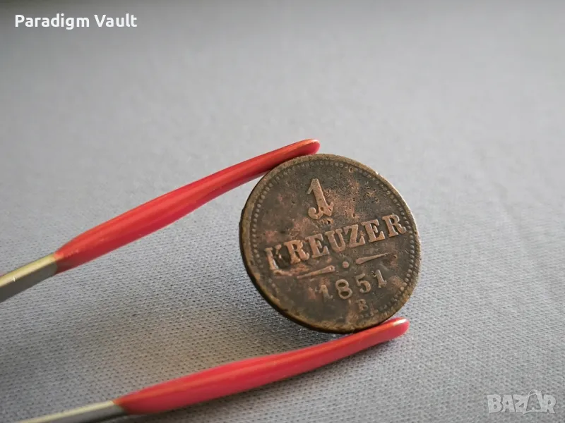 Монета - Австрия - 1 кройцер | 1851г.; серия B, снимка 1