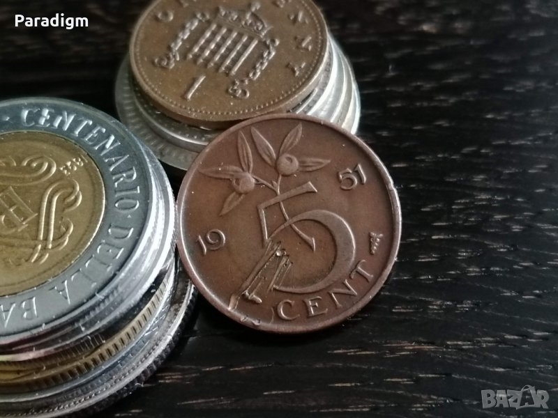 Монета - Холандия - 5 цента | 1951г., снимка 1
