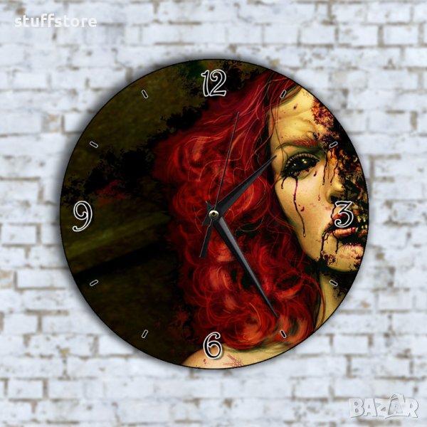 Стенен Часовник - Арт Червенокоса Жена Кръв, снимка 1