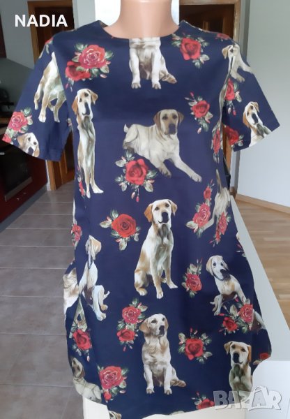 ^Рокля с кучета и рози, снимка 1