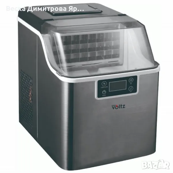 Ледогенератор Oliver Voltz, 170W, 22кг/24ч, 3.2 л, 24 квадратни кубчета за цикъл работа, Инокс, снимка 1