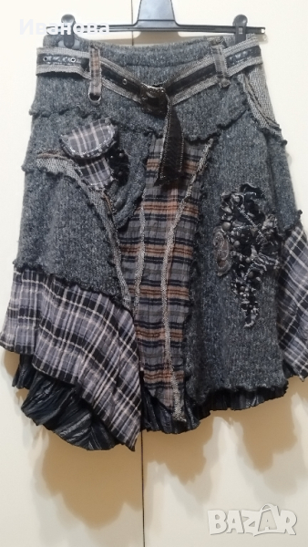 Зимна пола съчетание между плетиво и плат , снимка 1