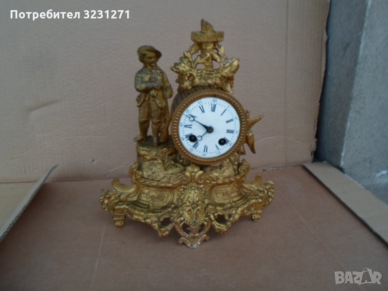 Старинен френски каминен/бодуарен часовник-работещ, снимка 1