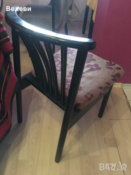 Трапезни Столове - черни, лукс, дърво, снимка 1