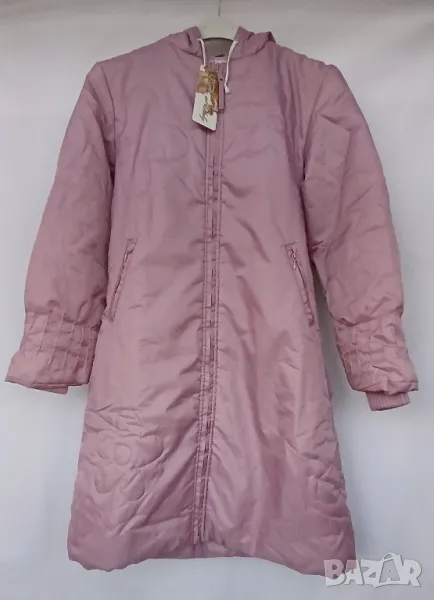 Дълго дамско шушляково зимно яке с качулка., снимка 1