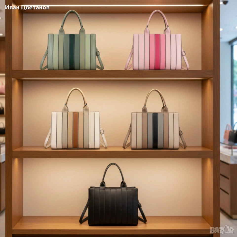Дамска чанта от еко к о ж а в 6 цвята - стил и качество!, снимка 1