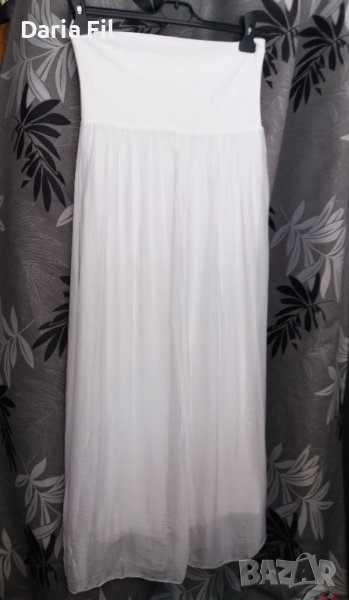 Бяла шифонена пола с подплата , снимка 1