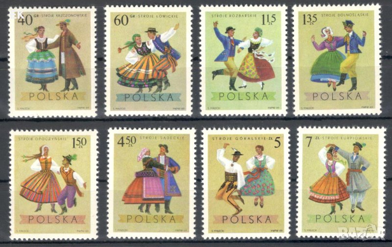 Полша, 1969 г. - пълна серия чисти марки, носии, 2*5, снимка 1