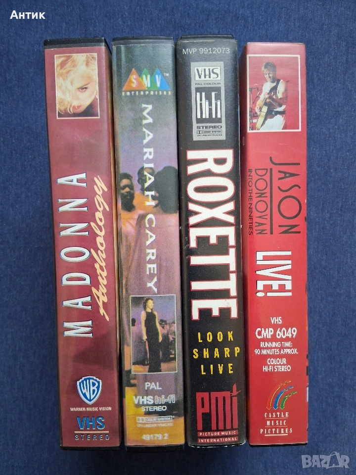 ЛОТ Музикални Видеокасети VHS Madonna Mariah Carey Jason Donovan Roxette, снимка 1