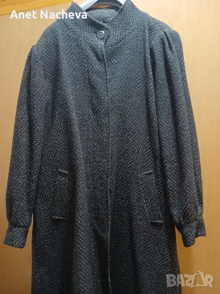 Палто дамско дълго ,елегантно, вълнен плат, снимка 1