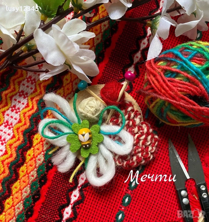 Първомартенски дървени шайбички-магнити!, снимка 1