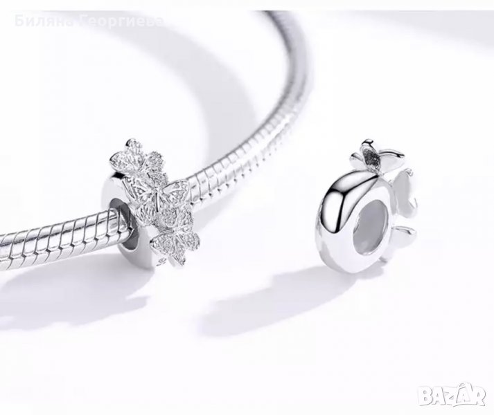 Талисман за гривна Пандора пеперуди Butterfly модел 023, снимка 1