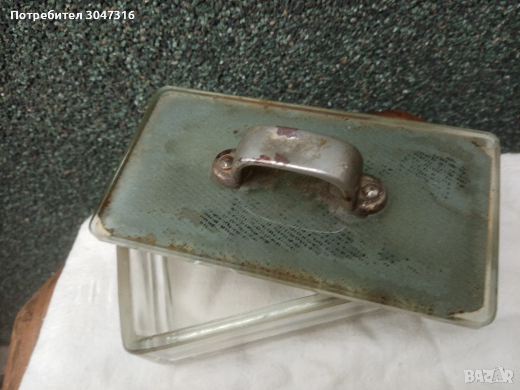 Антикварна стъкленица за стерилни материали. Ретро медицинско стъклено изделие., снимка 1