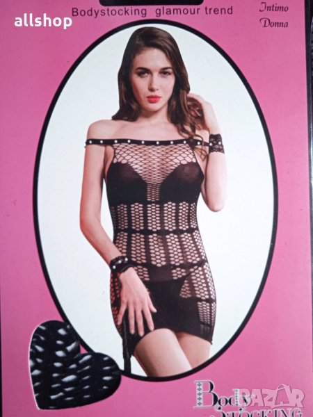 Сексапилно мрежесто боди с отворено дъно, снимка 1