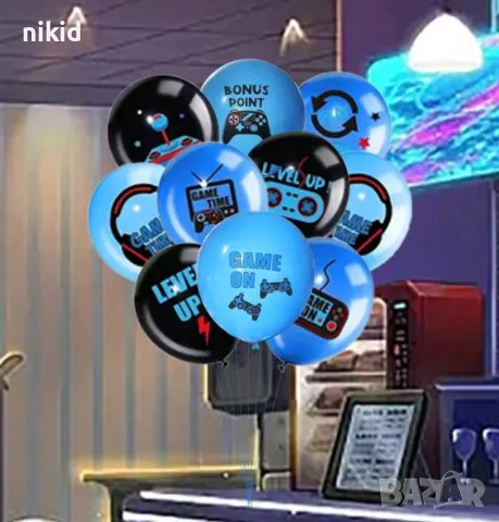 геймър плейстейшън конзола видео игра джойстик Обикновен надуваем латекс латексов балон парти хелий, снимка 3 - Други - 48106629