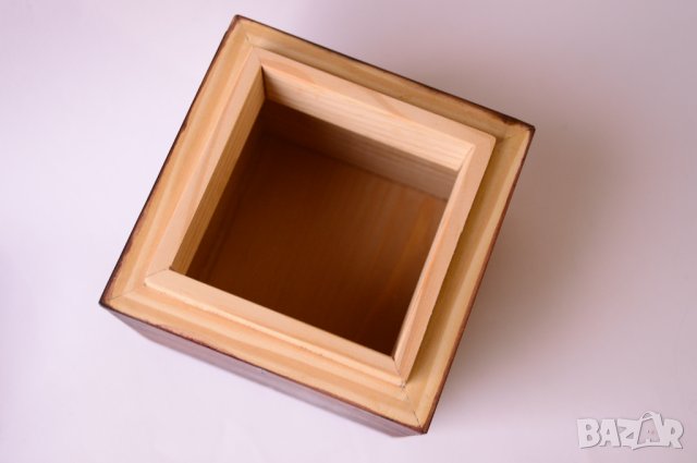 Дървена кутия с капак, снимка 2 - Други - 43672788