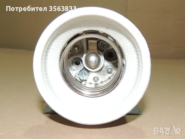 ФАСУНГА Е40 порцеланова с планка и стойка , снимка 2 - Крушки - 50170437