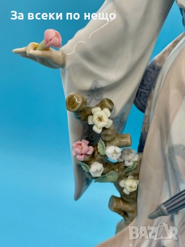 Lladro Spain  Japanese Geisha “Teruko” w/ Folded Parasol  “Гейшата” Код P1697, снимка 9 - Декорация за дома - 52960364